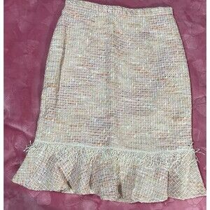 Bergamo by EBI Italy Pink Colorful Tweed Skirt Size 8